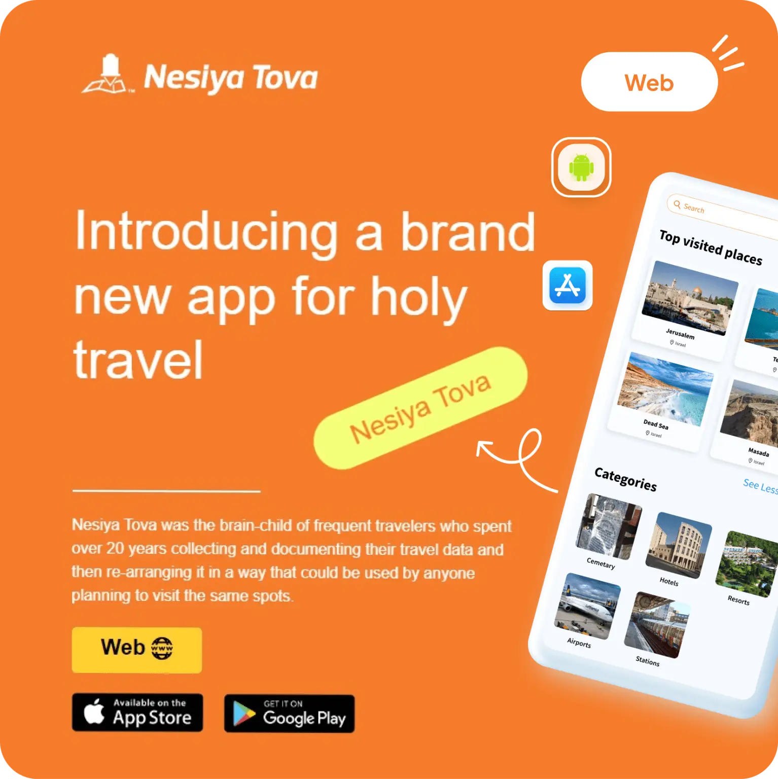 Jobase and Nesiya travel app screens